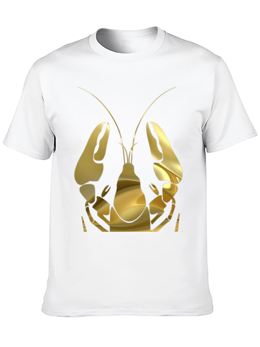 Gold Lobster Graphic Tee - Black Cotton