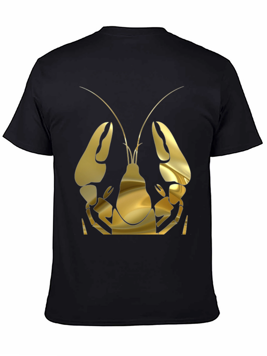 Gold Lobster Graphic Tee - Black Cotton
