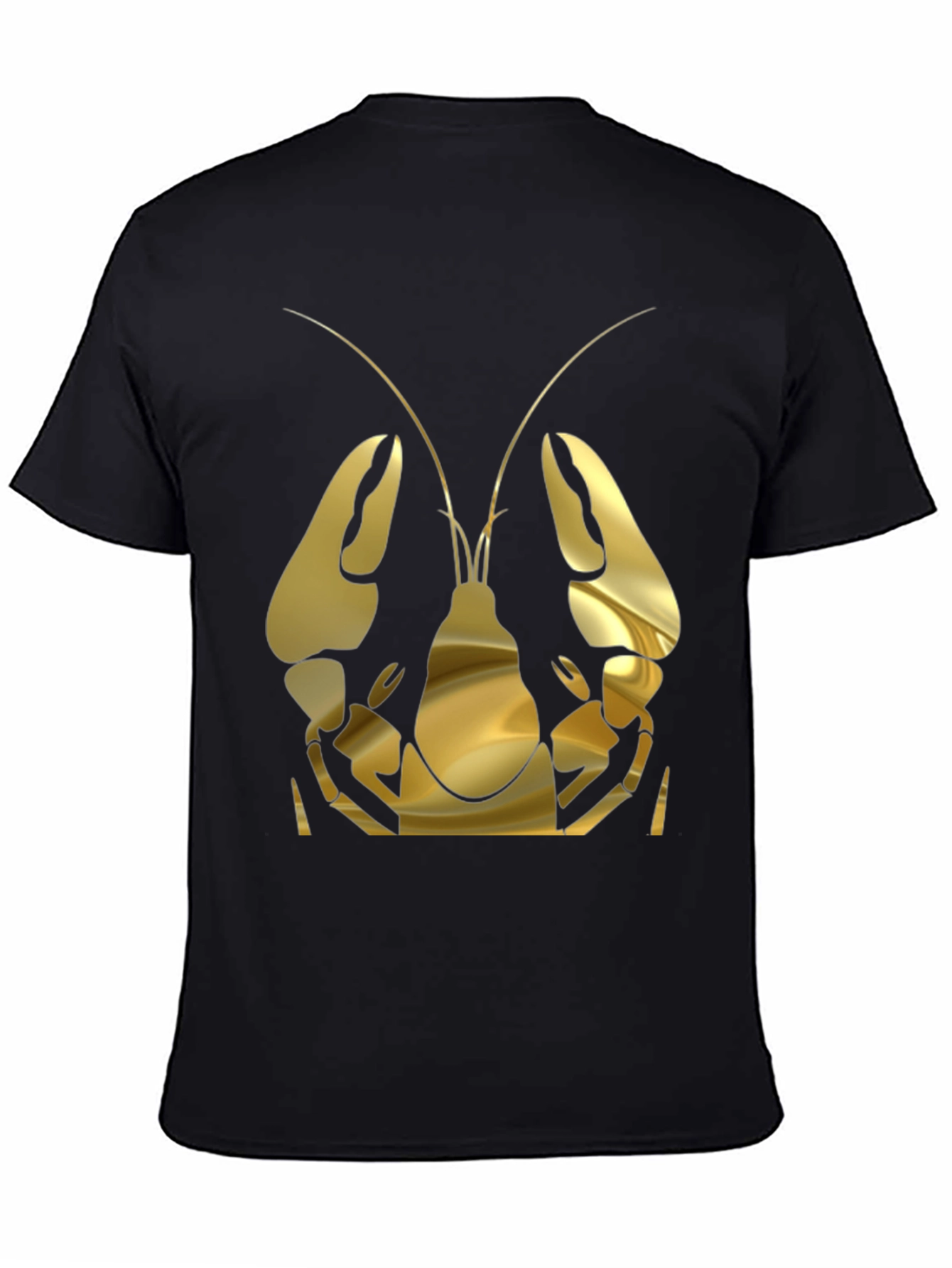 Gold Lobster Graphic Tee - Black Cotton