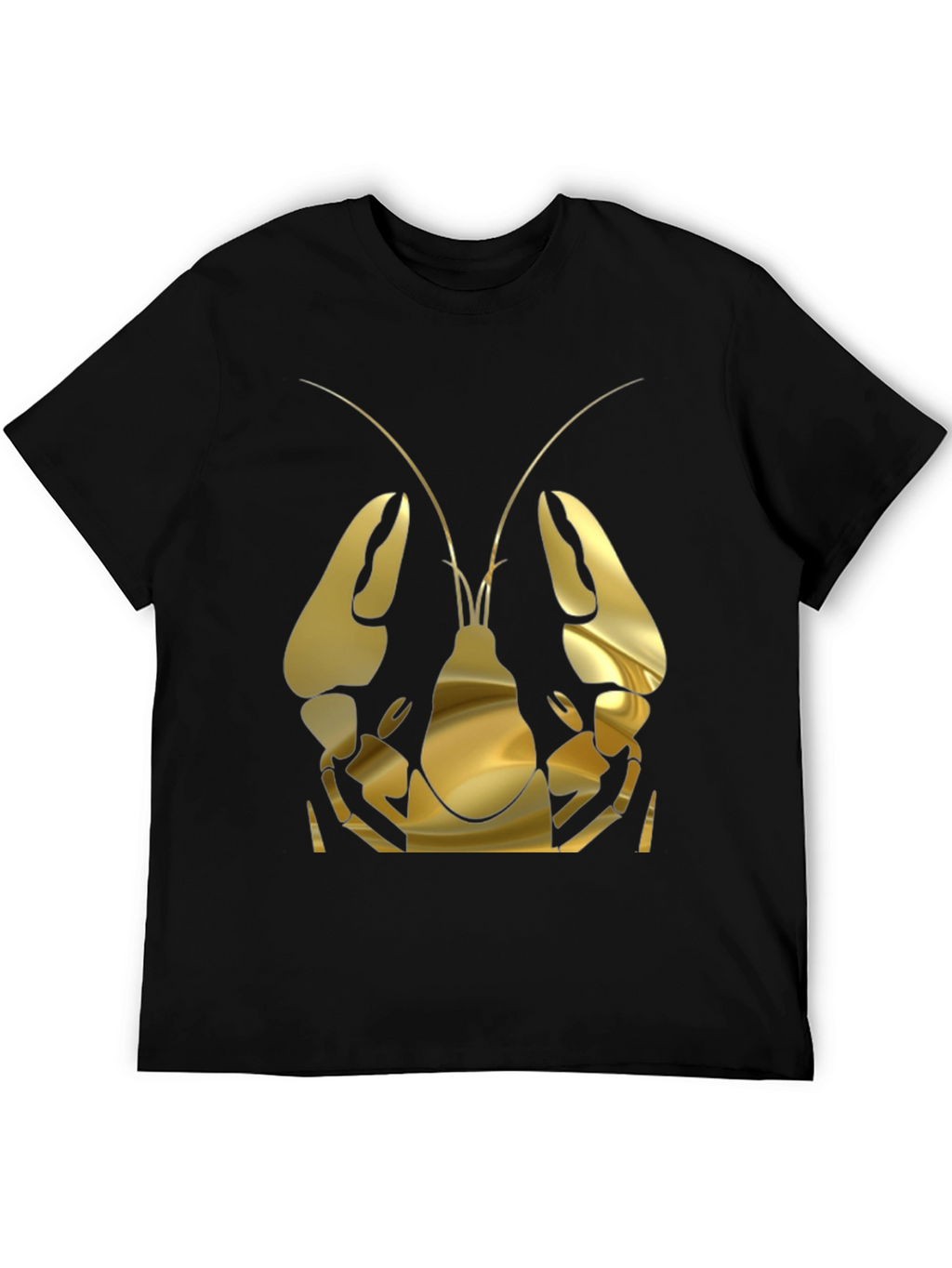 Gold Lobster Graphic Tee - Black Cotton