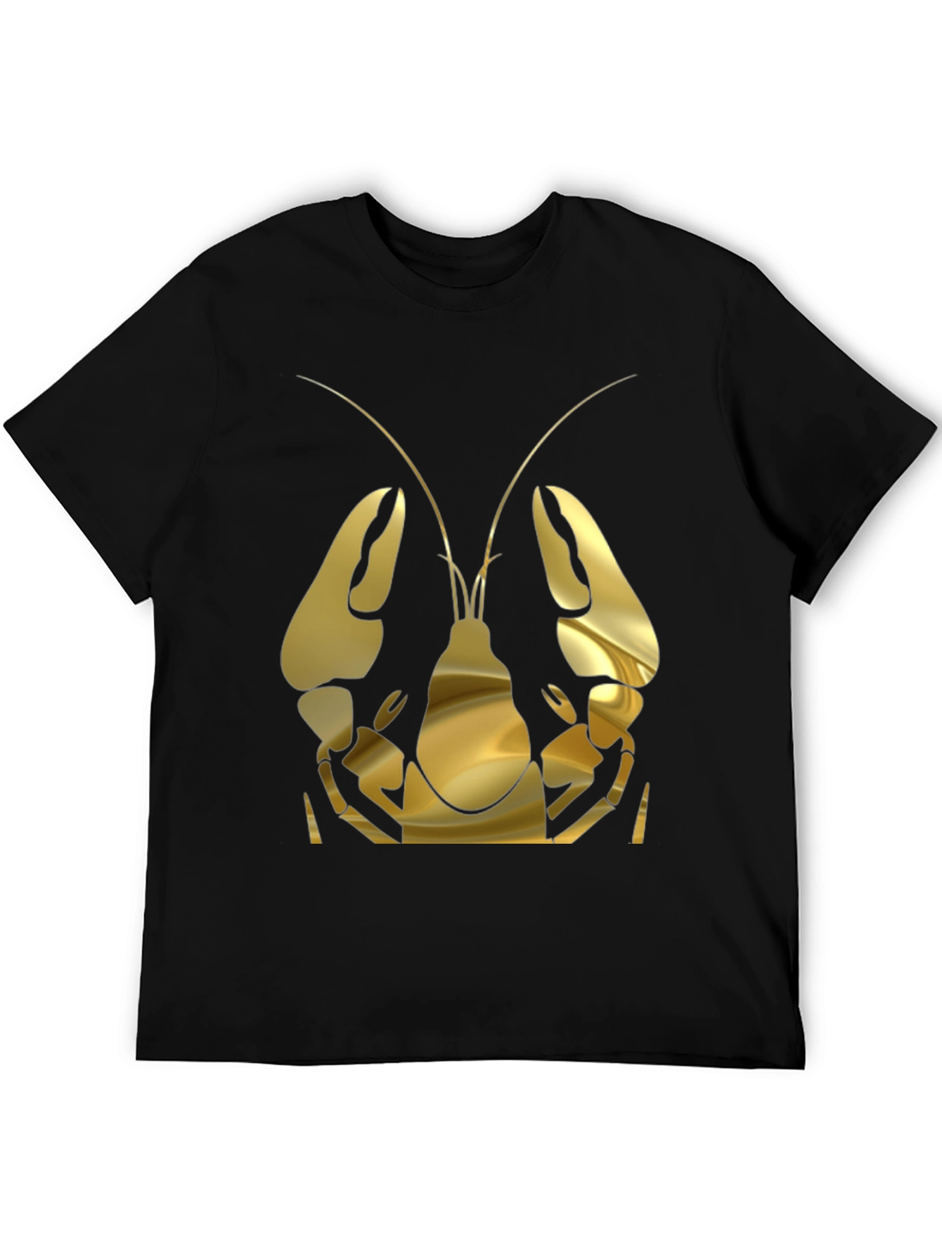 Gold Lobster Graphic Tee - Black Cotton