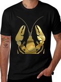 Gold Lobster Graphic Tee - Black Cotton