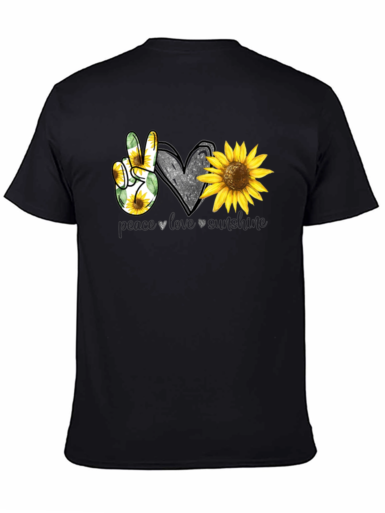 Peace Love Sunshine Sunflower Graphic Tee