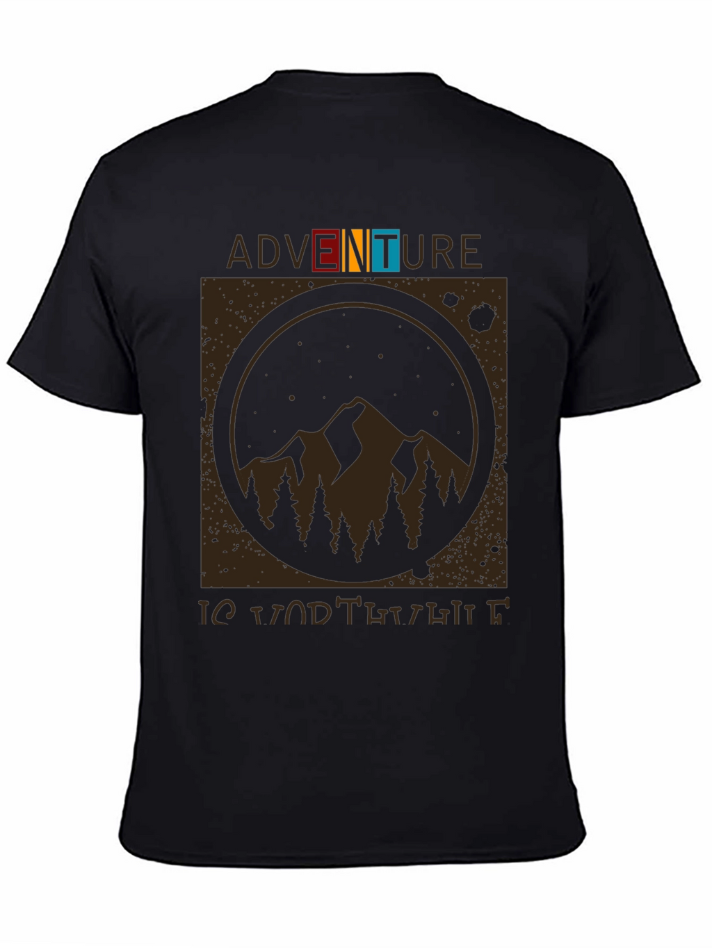 Adventure is Worth It Black Graphic T-Shirt