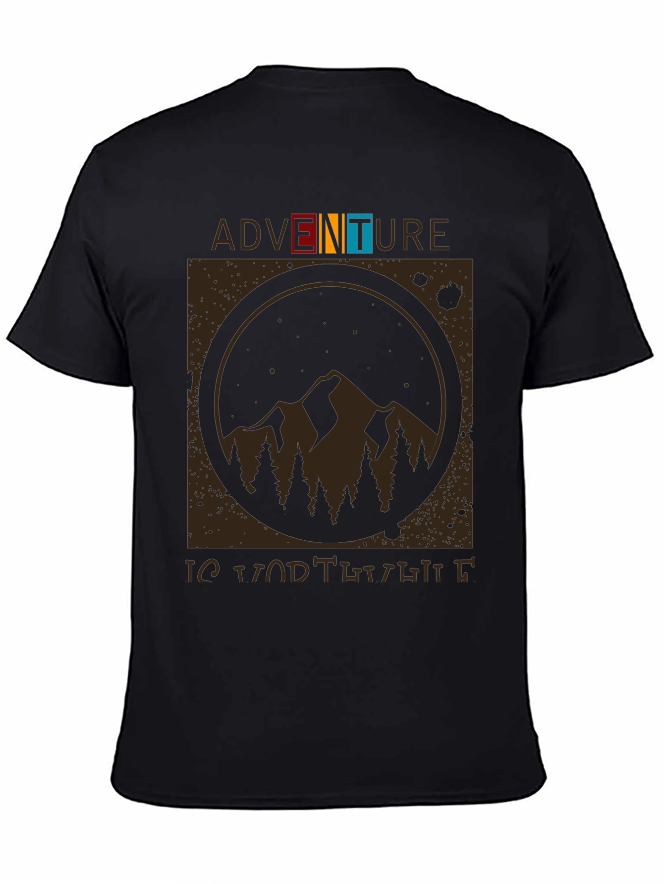 Adventure is Worth It Black Graphic T-Shirt