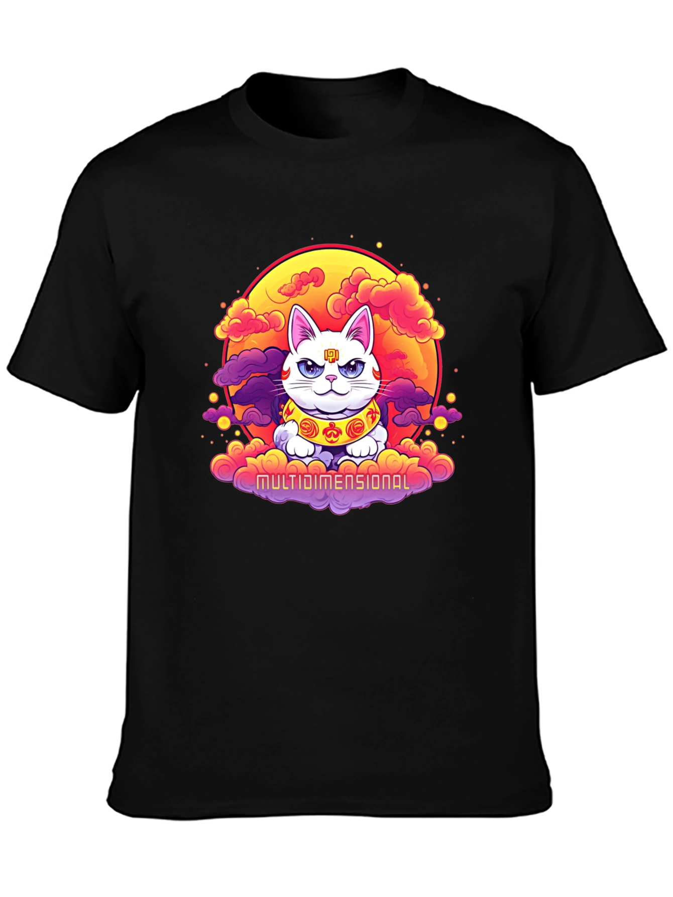 Multidimensional Lucky Cat Graphic Tee