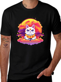 Multidimensional Lucky Cat Graphic Tee