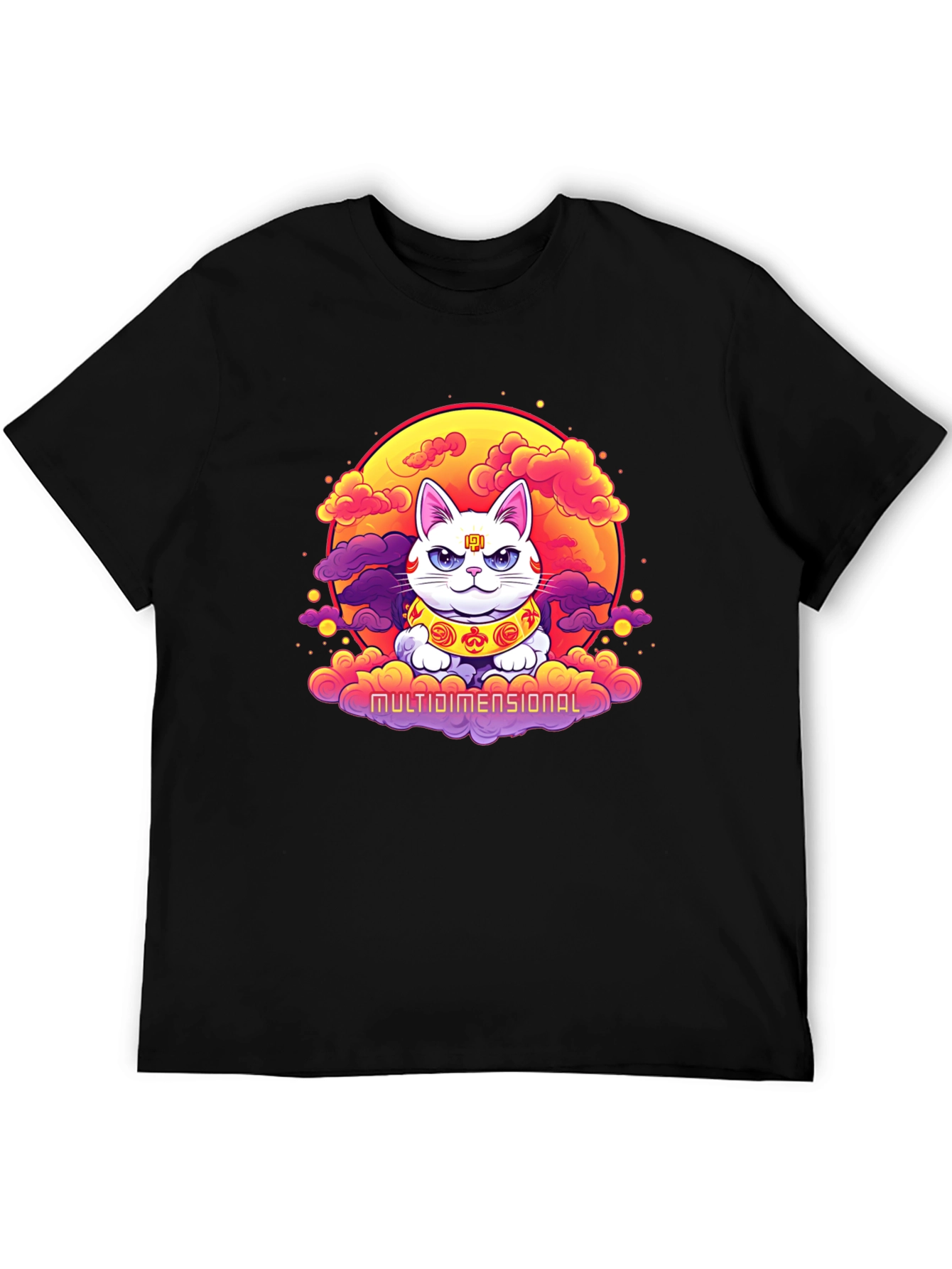Multidimensional Lucky Cat Graphic Tee