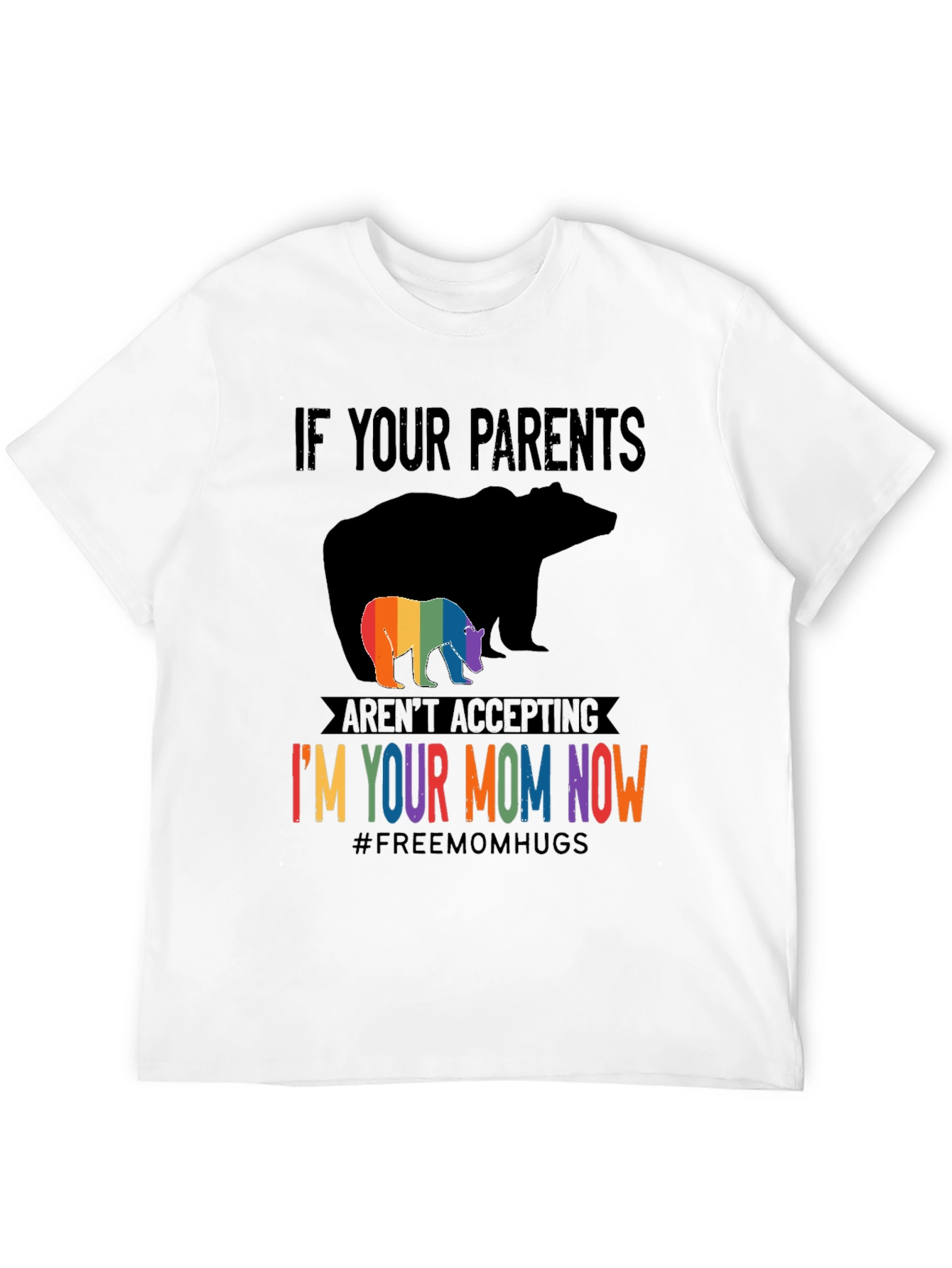 LGBTQ+ Supportive Graphic Tee - Bear Mom Pride