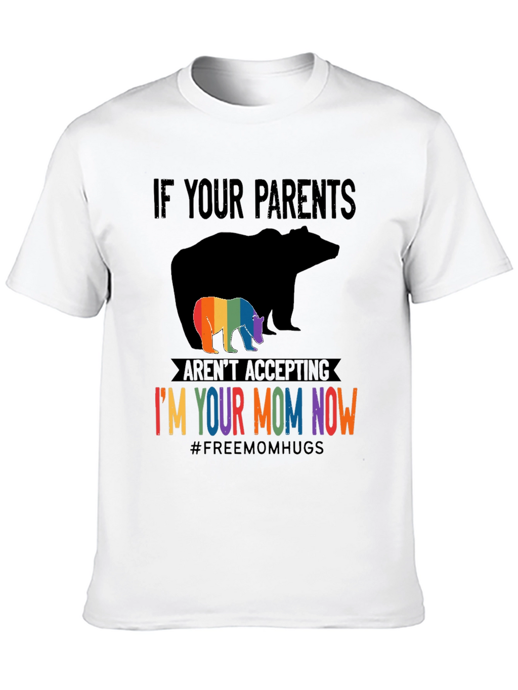 LGBTQ+ Supportive Graphic Tee - Bear Mom Pride