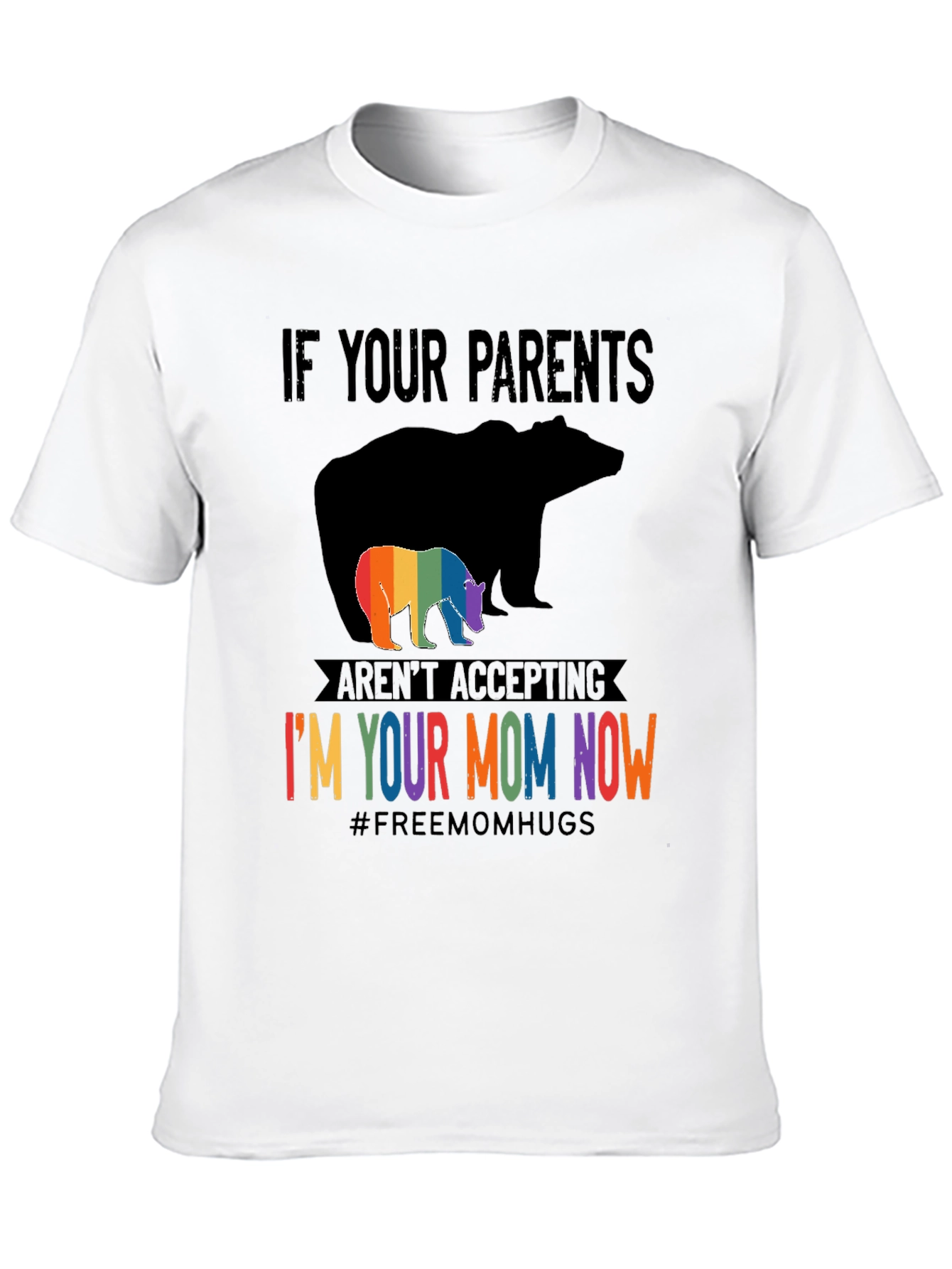 LGBTQ+ Supportive Graphic Tee - Bear Mom Pride