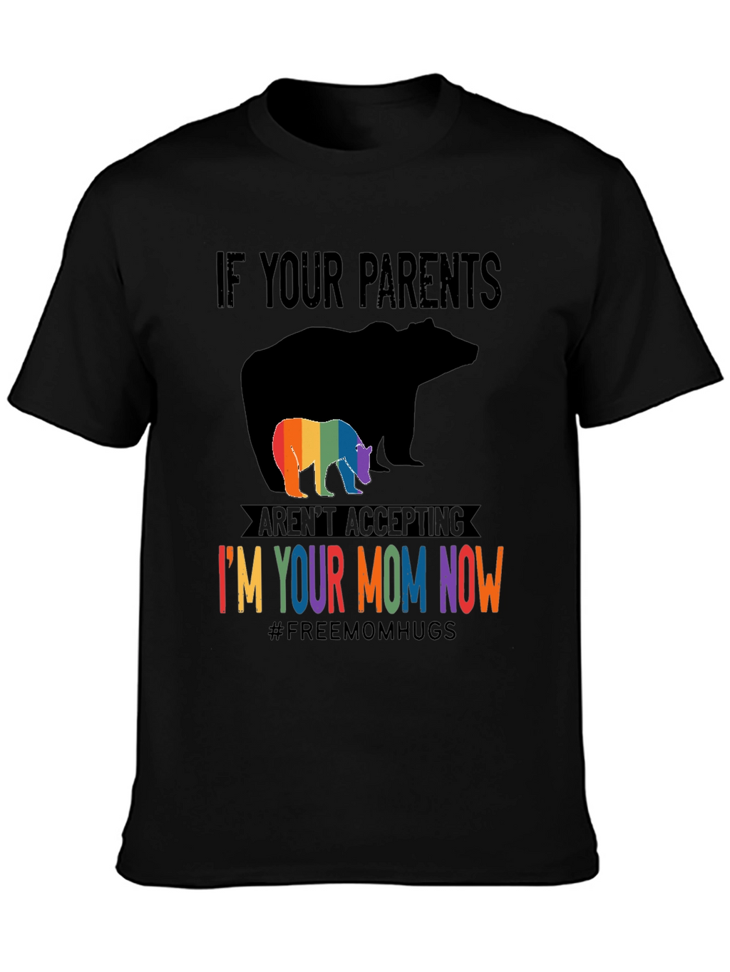 LGBTQ+ Supportive Graphic Tee - Bear Mom Pride