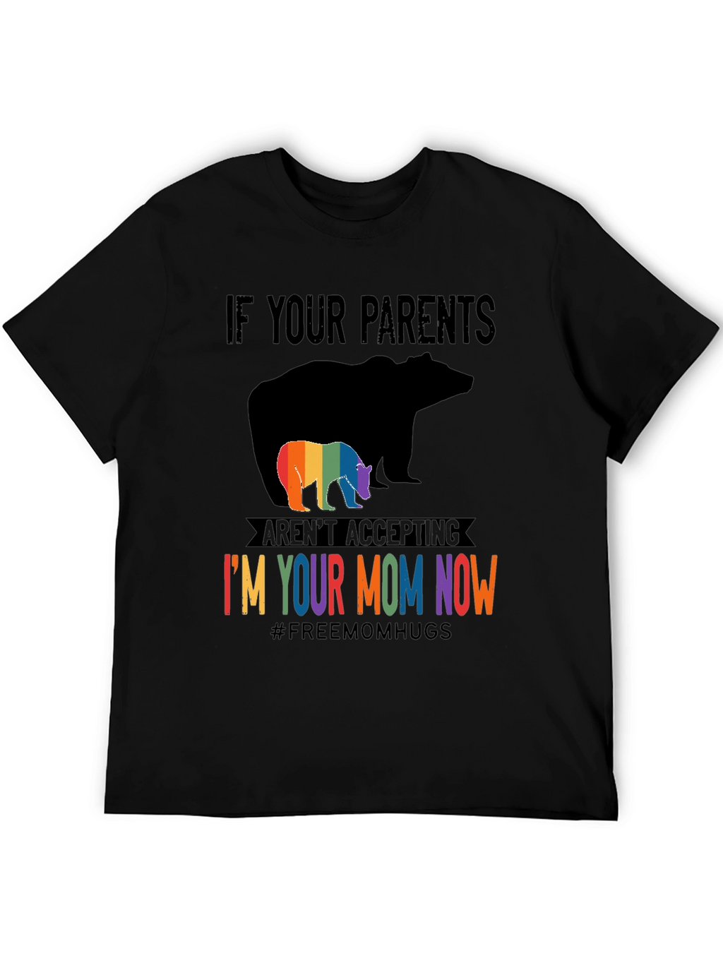 LGBTQ+ Supportive Graphic Tee - Bear Mom Pride