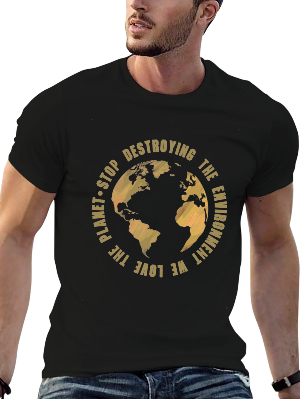Eco-Friendly Planet T-Shirt - Stop Destroying
