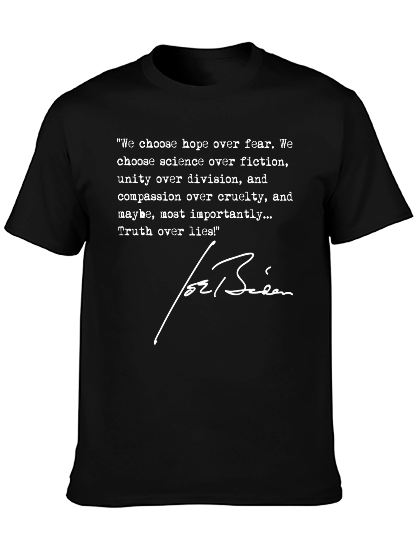 Hope Over Fear T-Shirt: Biden Quote Tee