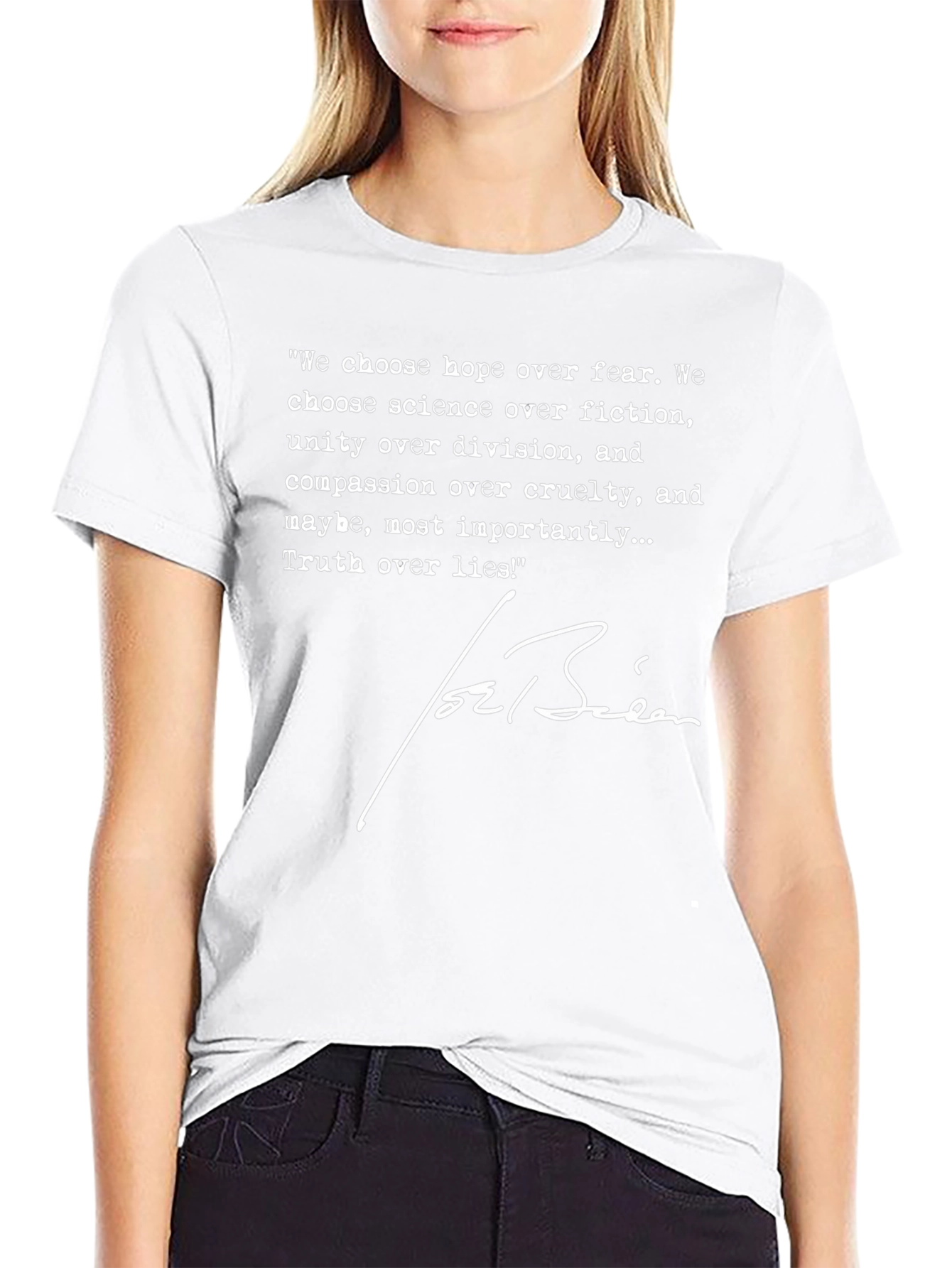 Hope Over Fear T-Shirt: Biden Quote Tee