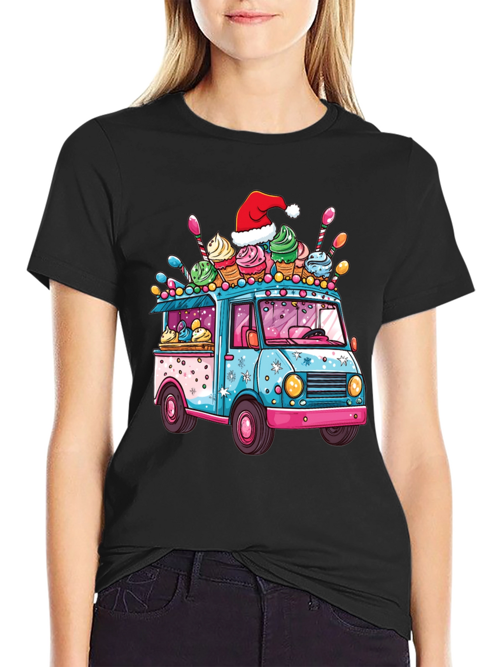Ice Cream Truck Christmas T-Shirt