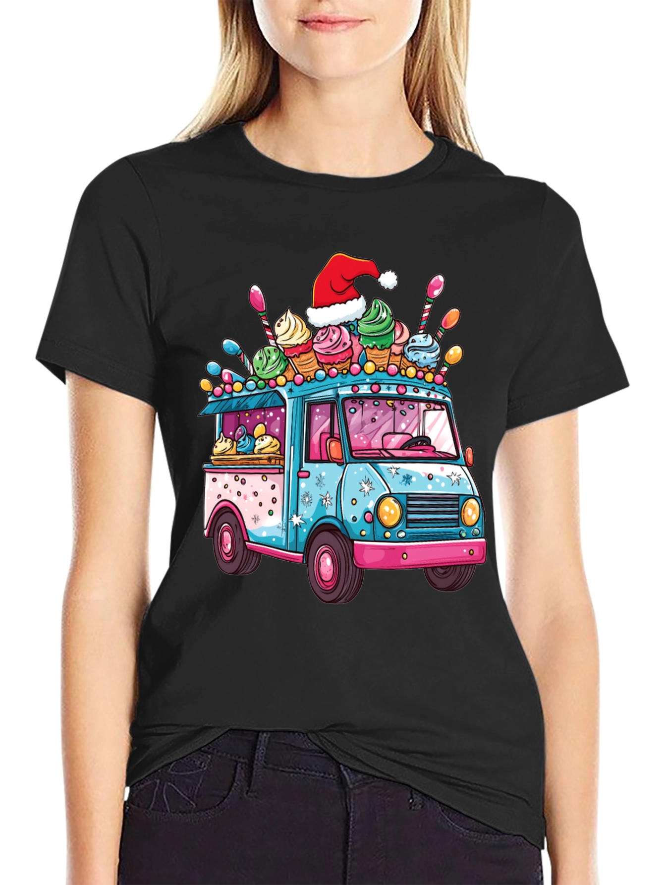 Ice Cream Truck Christmas T-Shirt