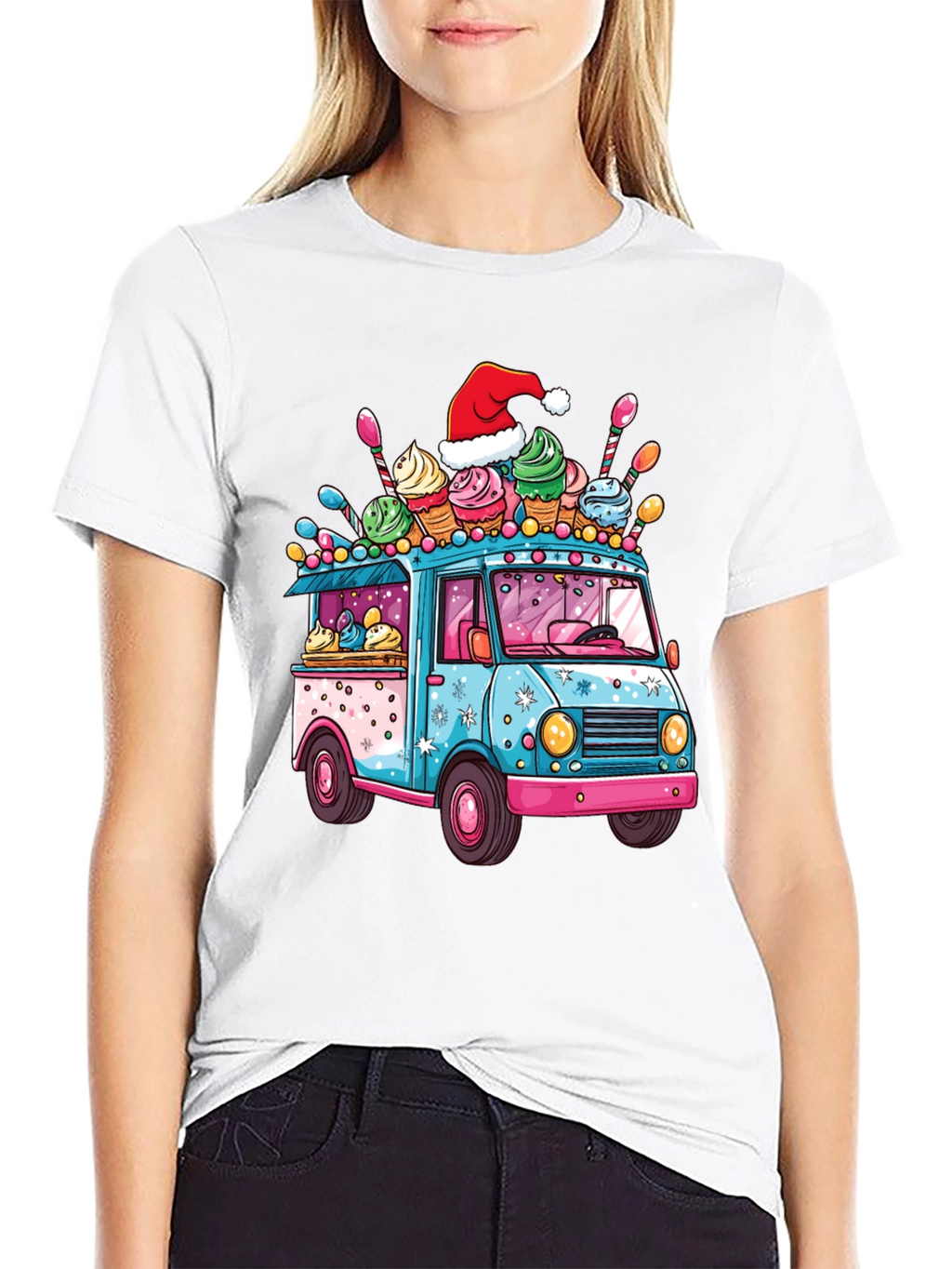 Ice Cream Truck Christmas T-Shirt