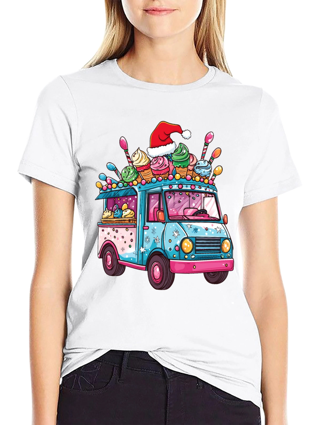 Ice Cream Truck Christmas T-Shirt
