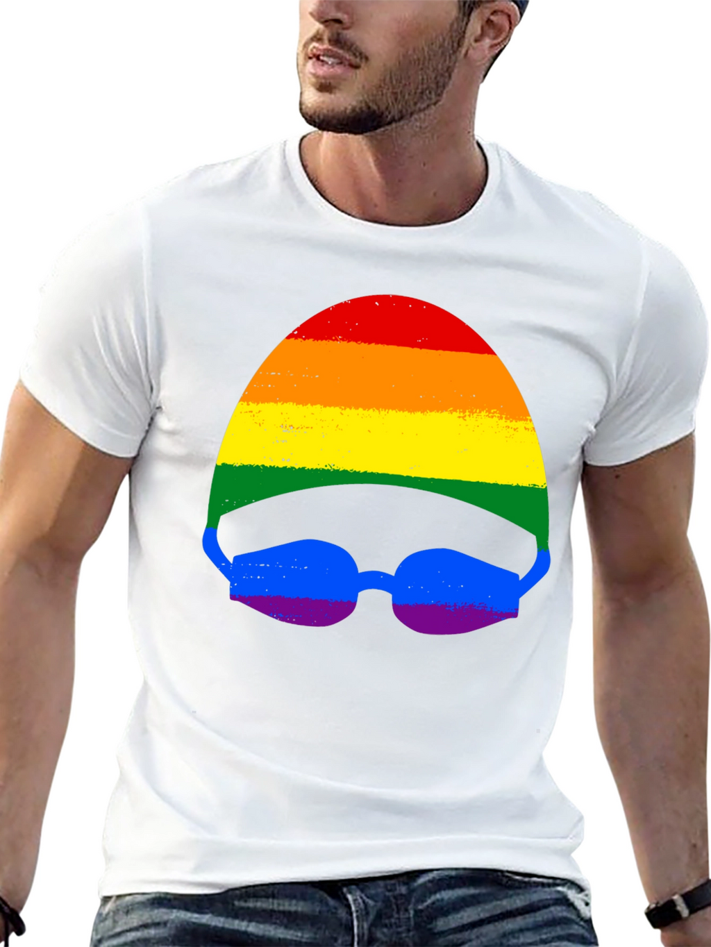 Rainbow Swimmer T-Shirt - Pride Month Apparel