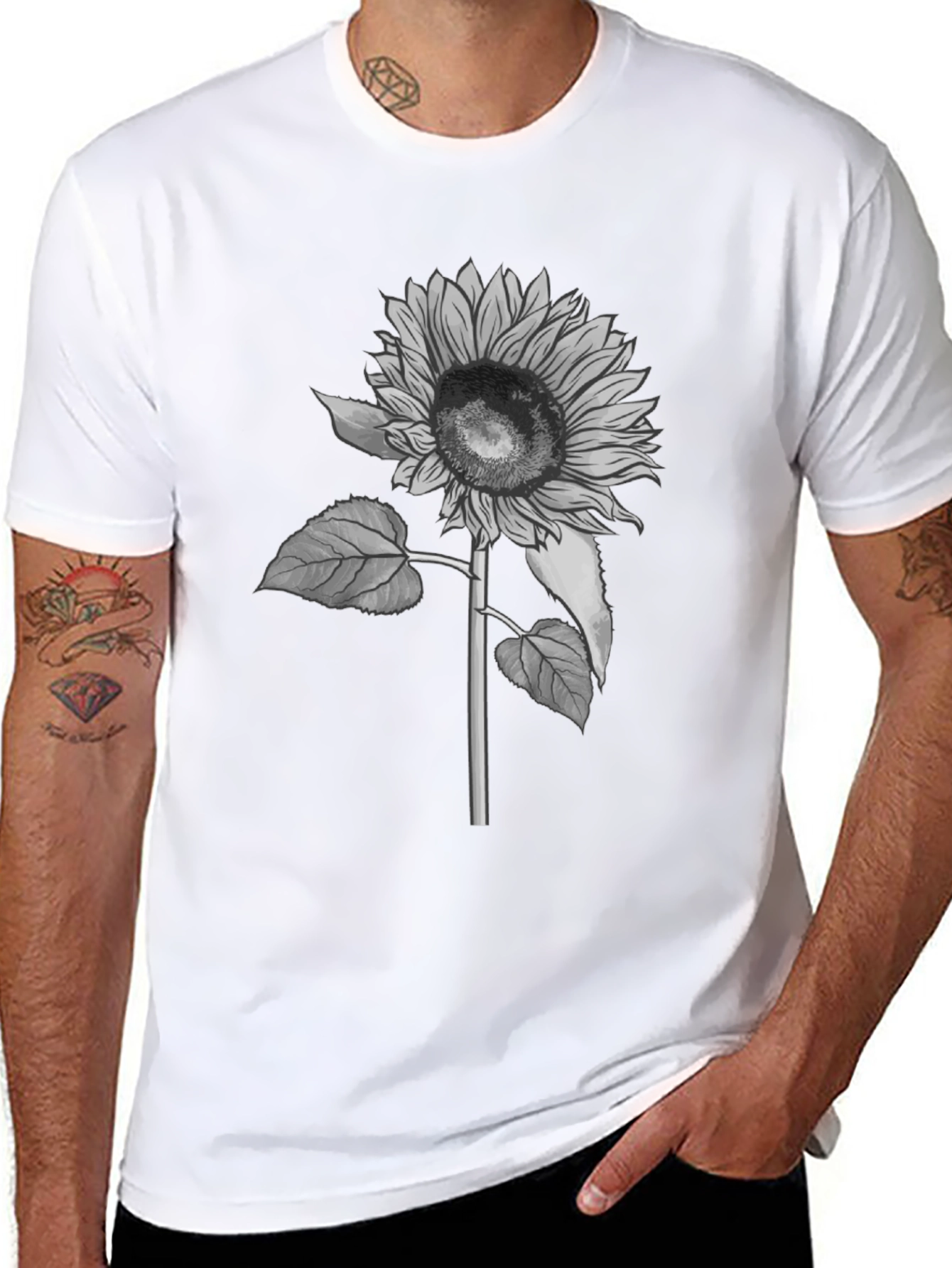 Sunflower Graphic T-Shirt - Black Casual Tee
