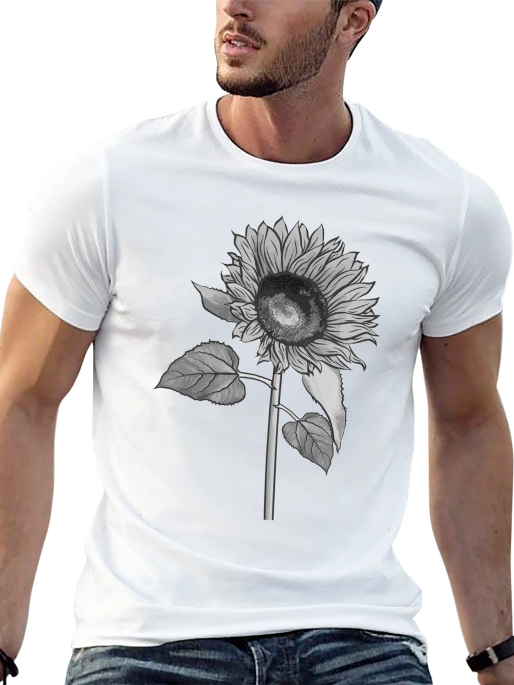 Sunflower Graphic T-Shirt - Black Casual Tee