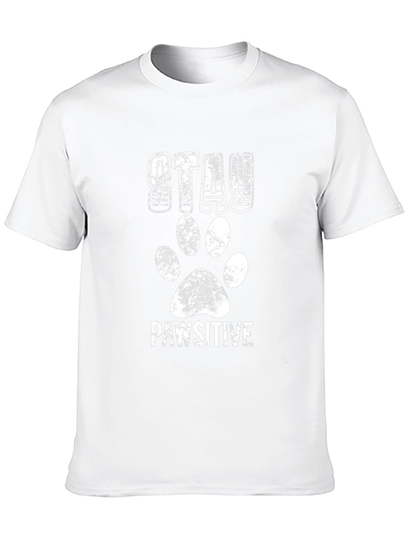 Stay Pawsitive Black Graphic T-Shirt
