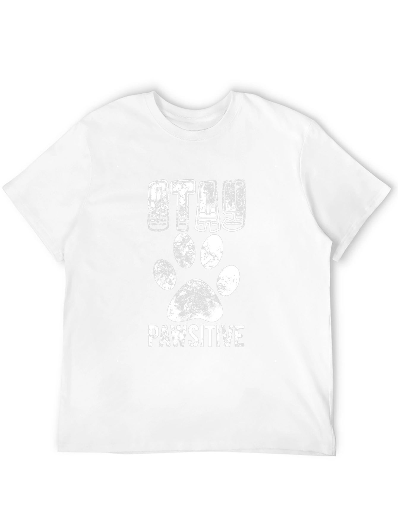 Stay Pawsitive Black Graphic T-Shirt