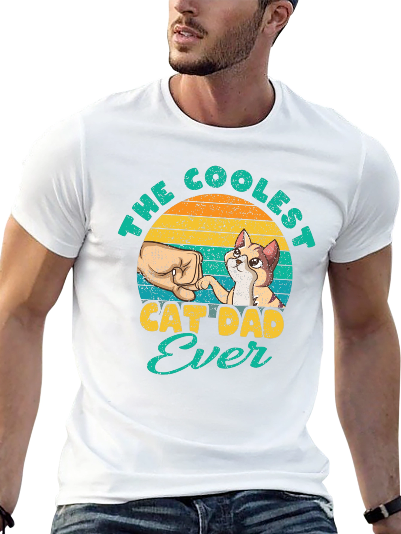 Coolest Cat Dad Ever Graphic T-Shirt