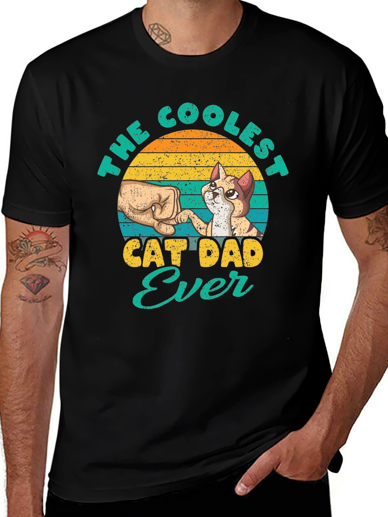 Coolest Cat Dad Ever Graphic T-Shirt