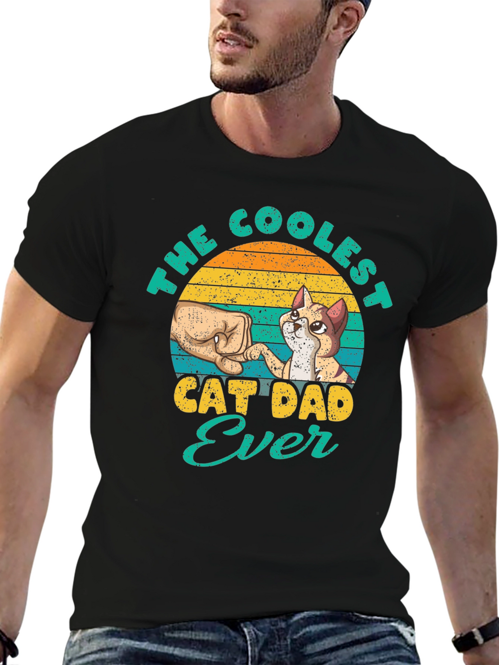 Coolest Cat Dad Ever Graphic T-Shirt
