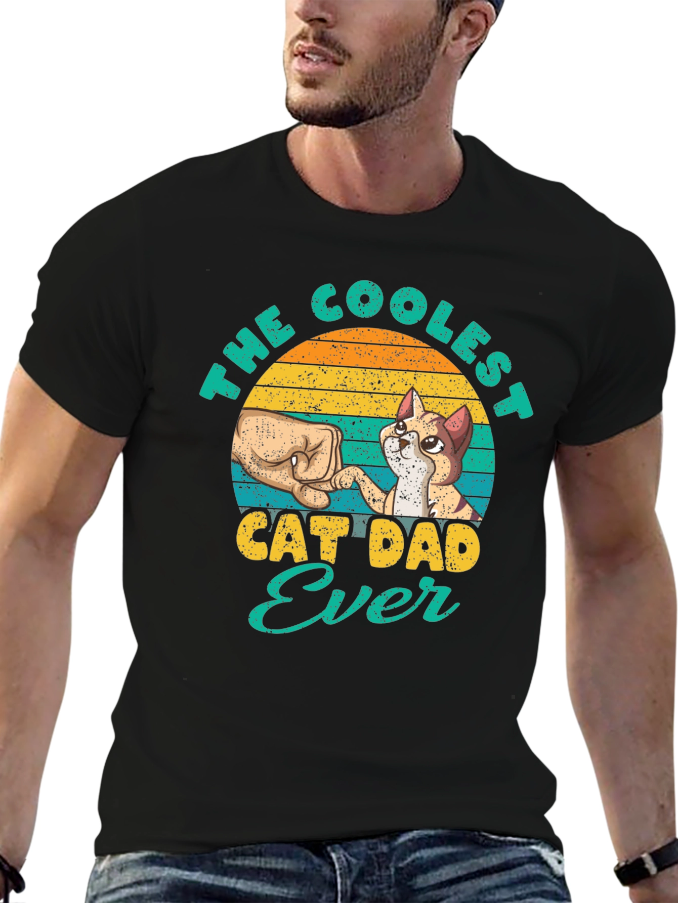 Coolest Cat Dad Ever Graphic T-Shirt