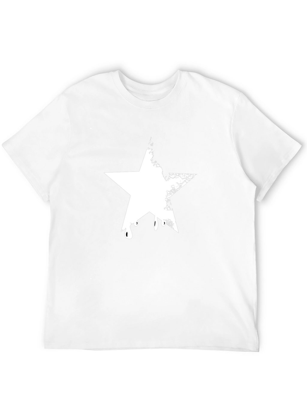 Black Graphic Tee - Distressed Star Design