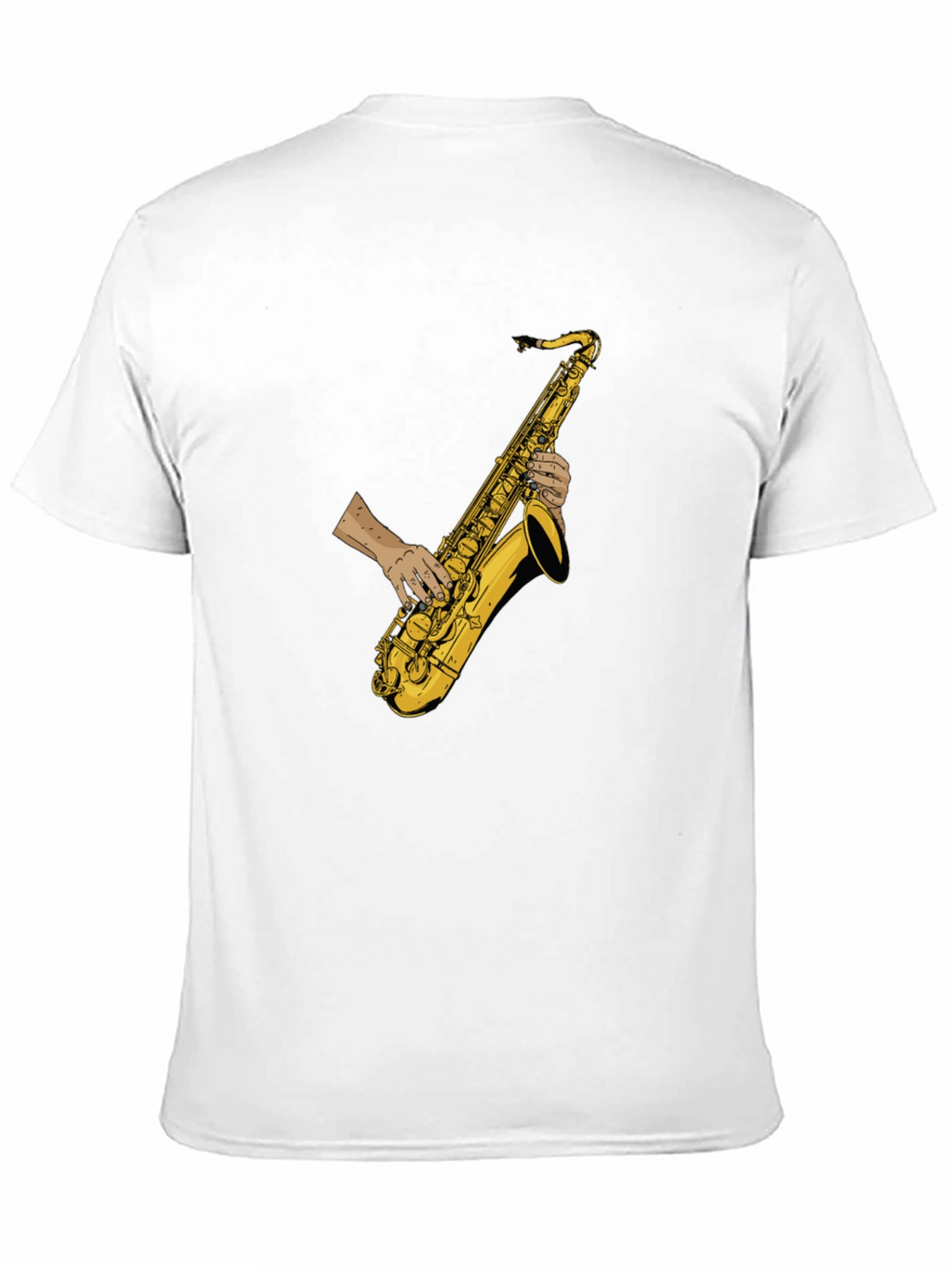 Saxophone Player Graphic Tee - Black Cotton T-Shirt