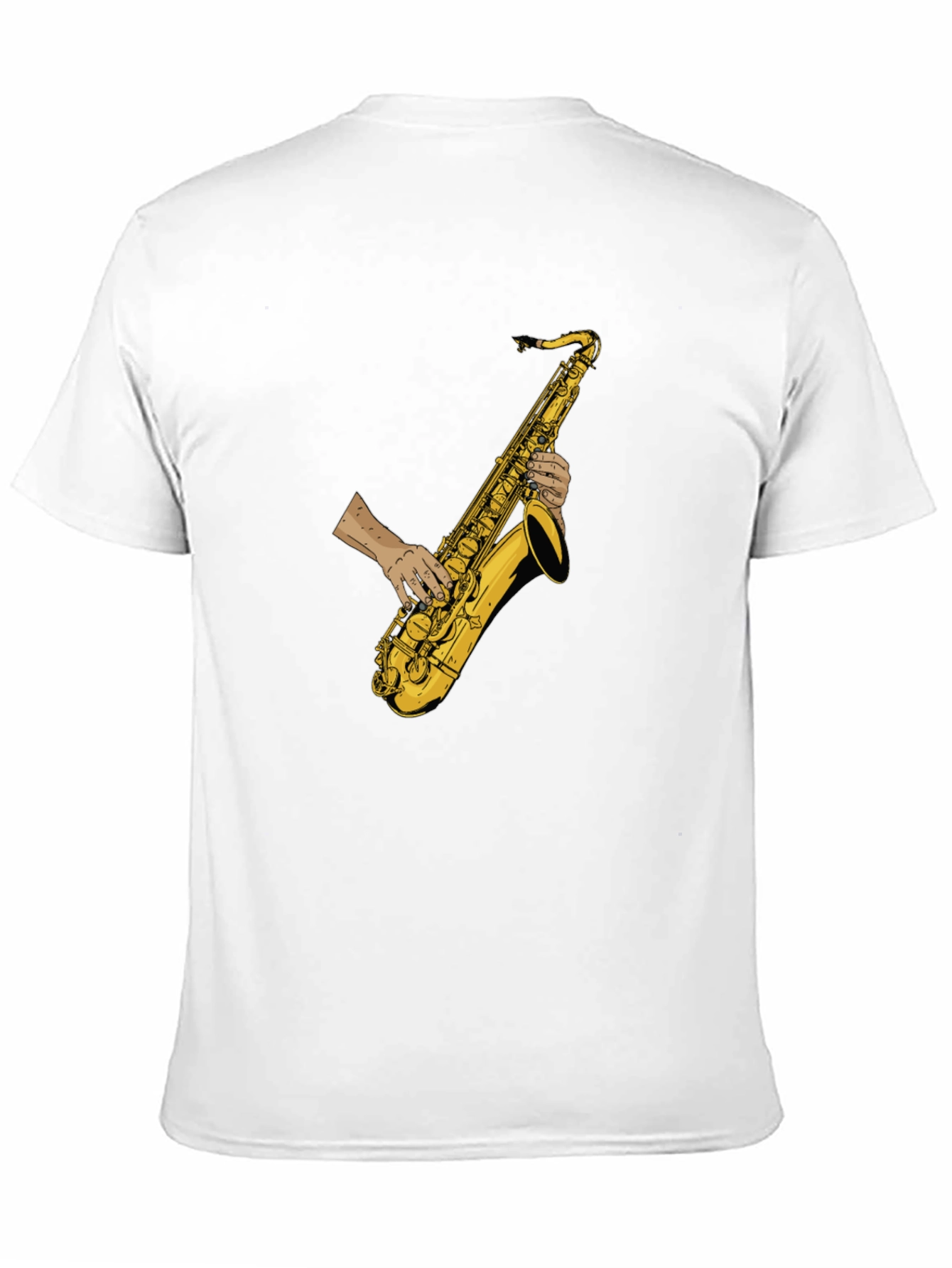 Saxophone Player Graphic Tee - Black Cotton T-Shirt