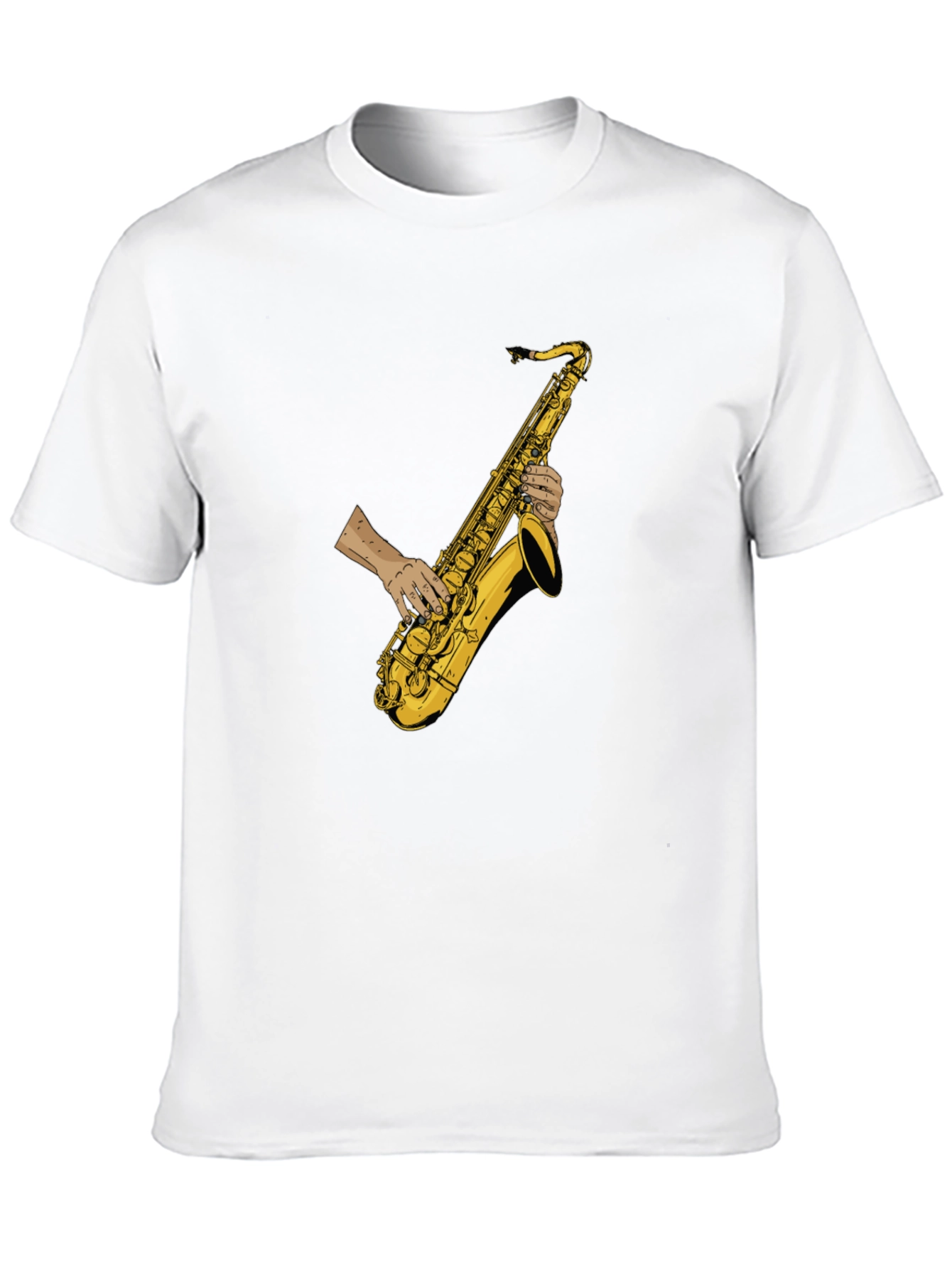 Saxophone Player Graphic Tee - Black Cotton T-Shirt
