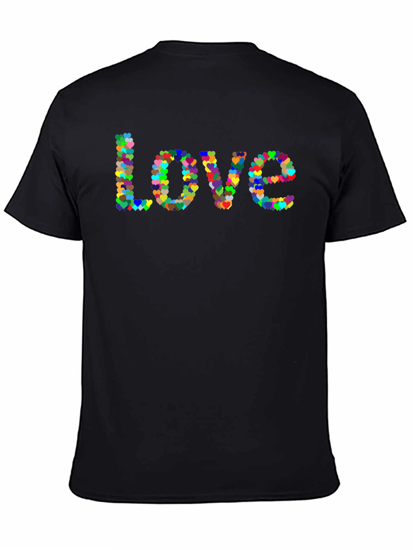 Love Heart T-Shirt - Black Cotton Graphic Tee
