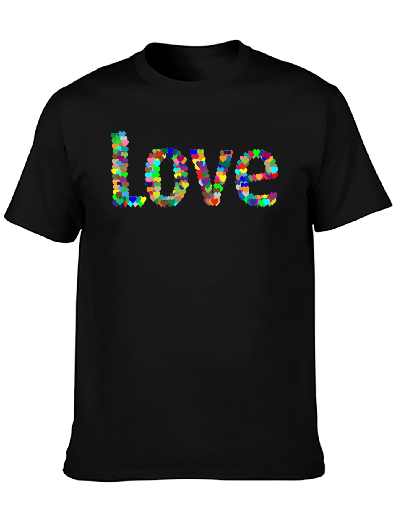 Love Heart T-Shirt - Black Cotton Graphic Tee