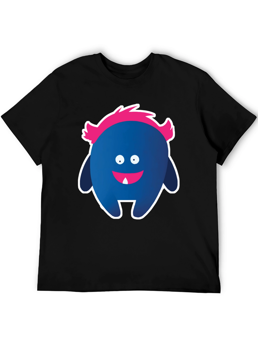 Funny Monster Graphic Tee - Black Cotton T-Shirt