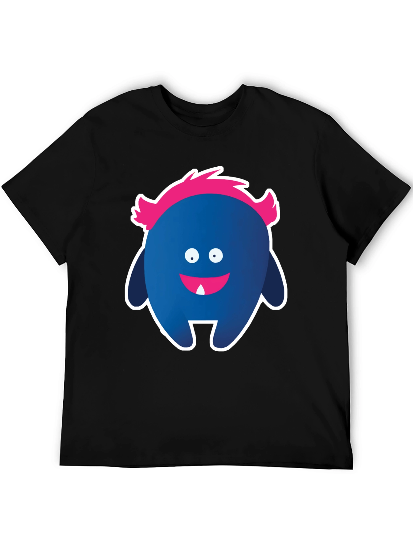 Funny Monster Graphic Tee - Black Cotton T-Shirt