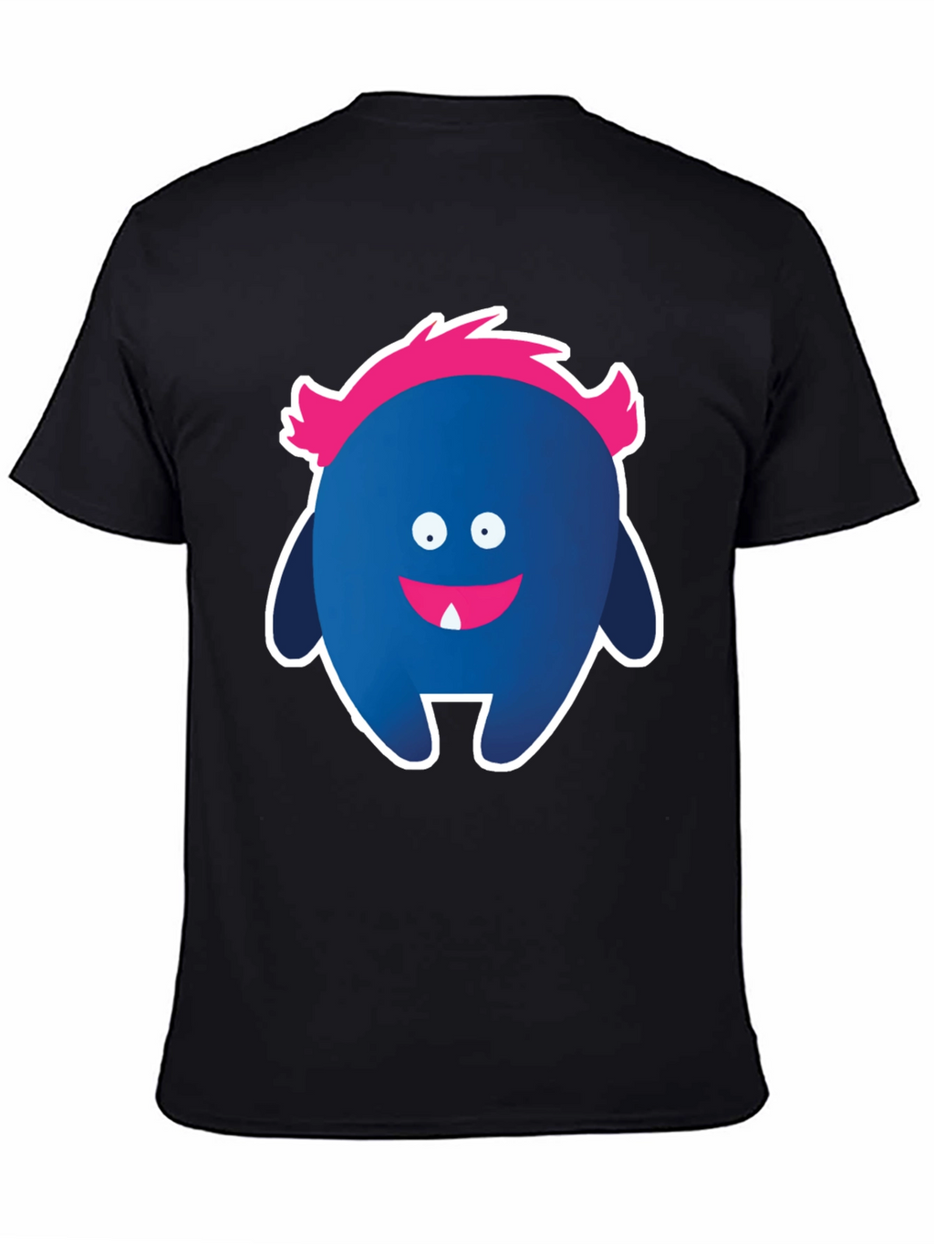 Funny Monster Graphic Tee - Black Cotton T-Shirt