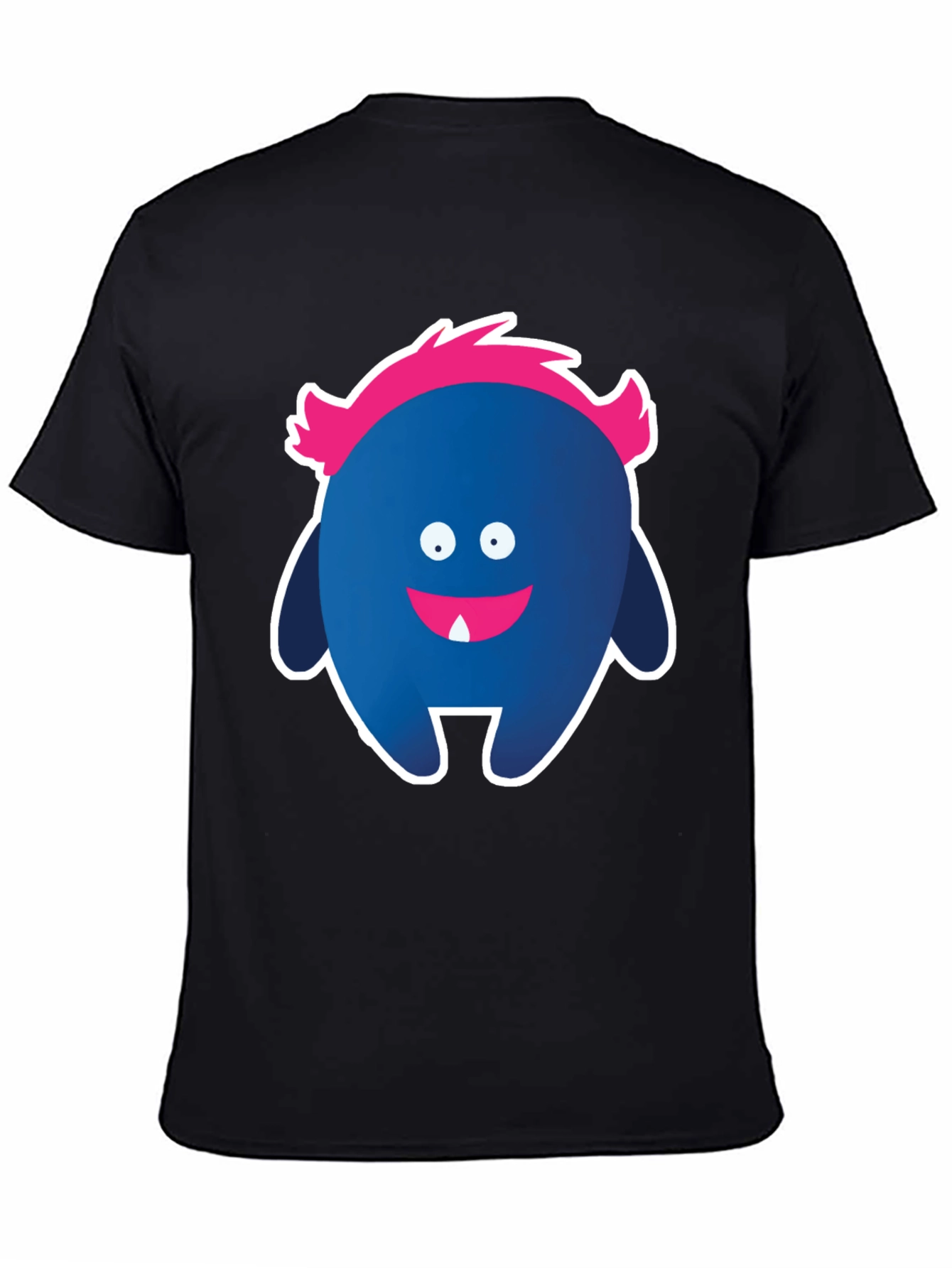 Funny Monster Graphic Tee - Black Cotton T-Shirt