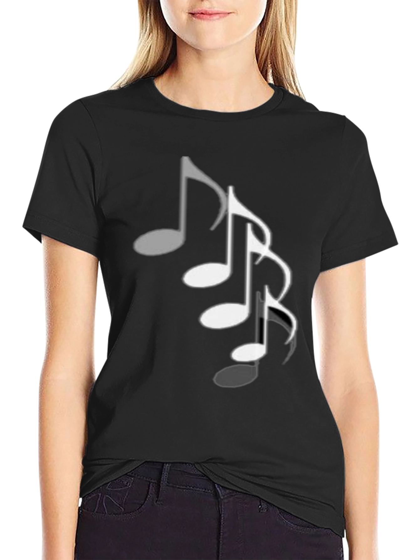 Musical Note T-Shirt - Black Cotton Tee