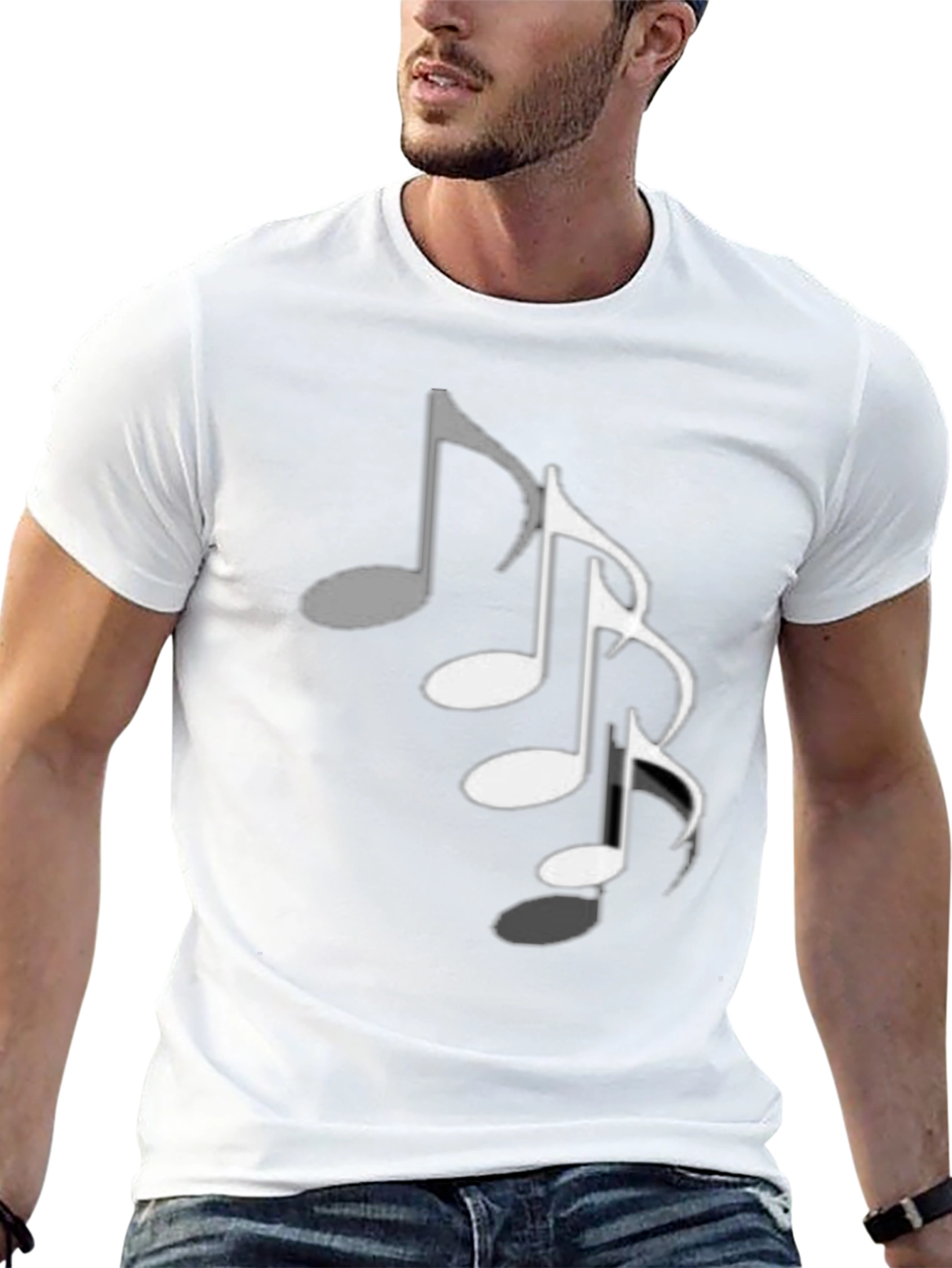 Musical Note T-Shirt - Black Cotton Tee