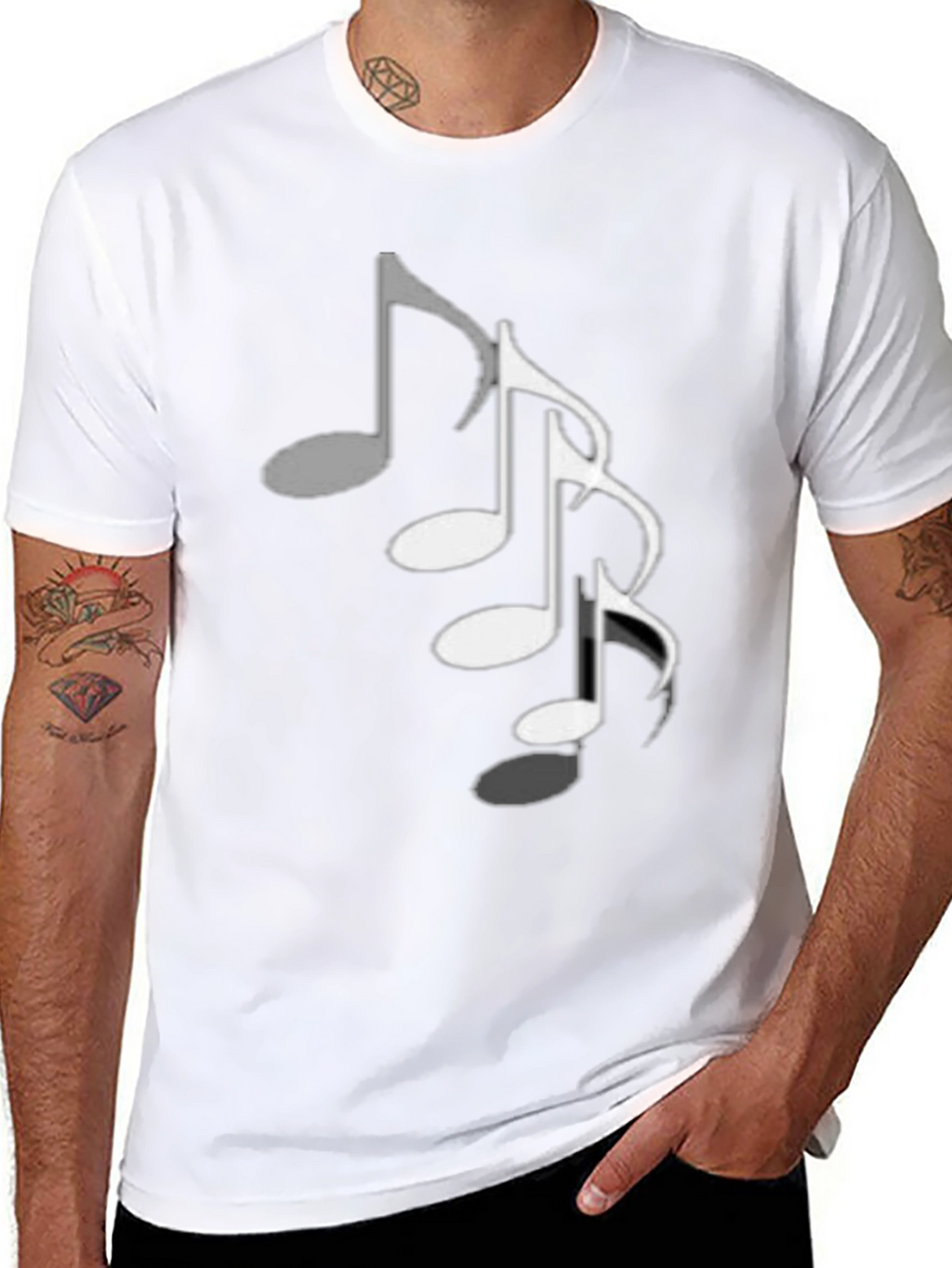 Musical Note T-Shirt - Black Cotton Tee