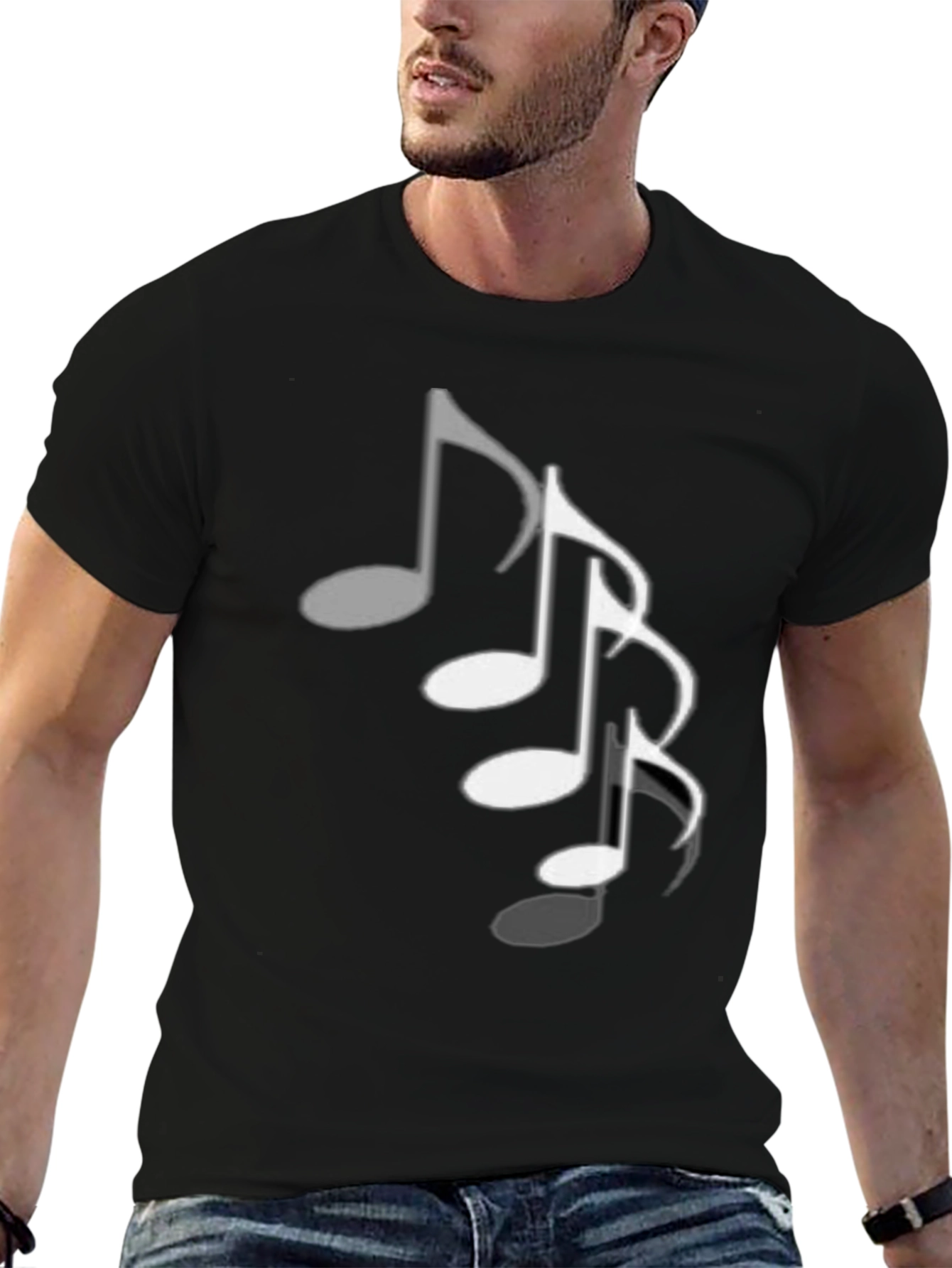 Musical Note T-Shirt - Black Cotton Tee