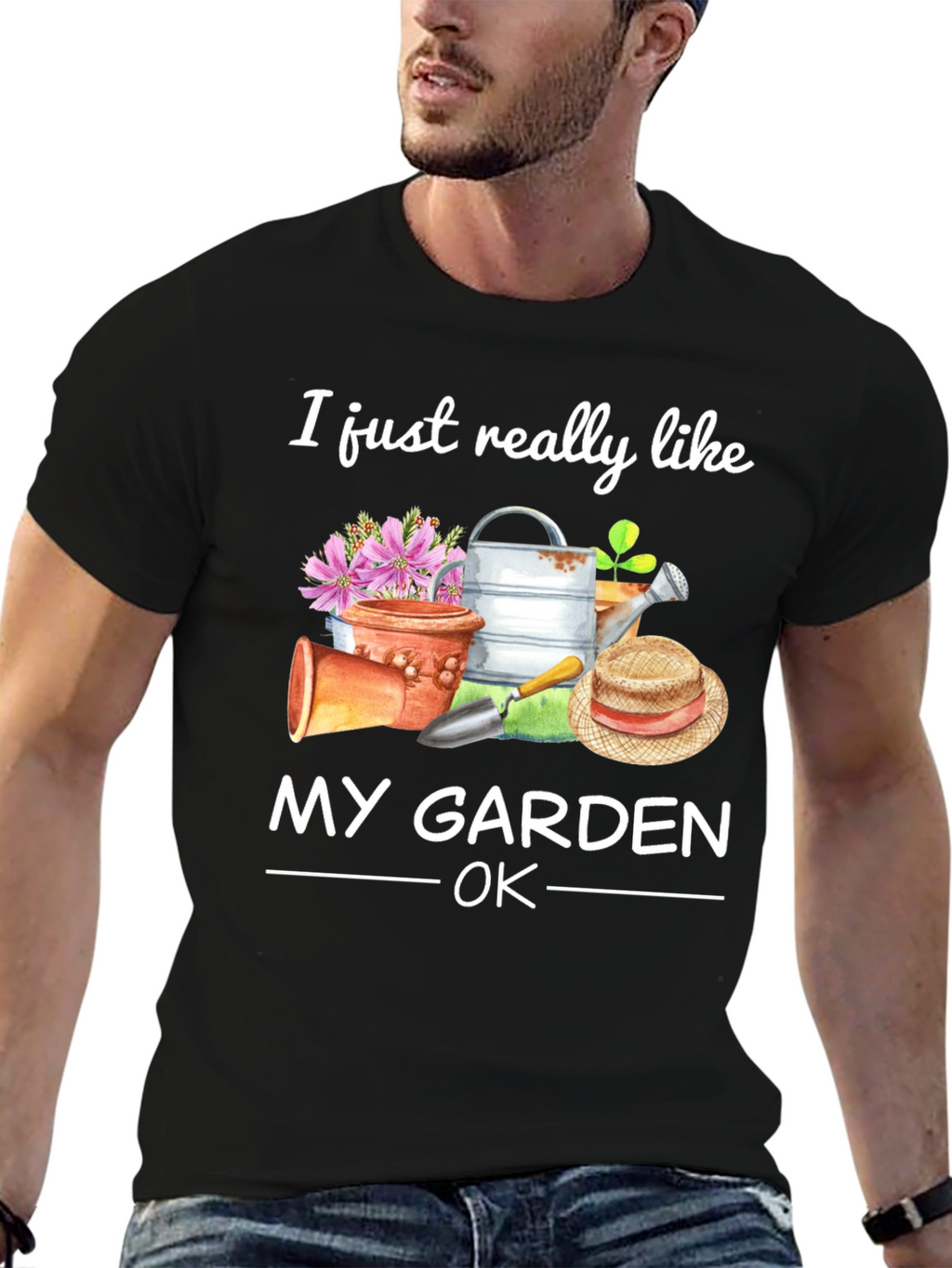 I Like My Garden OK Black T-Shirt