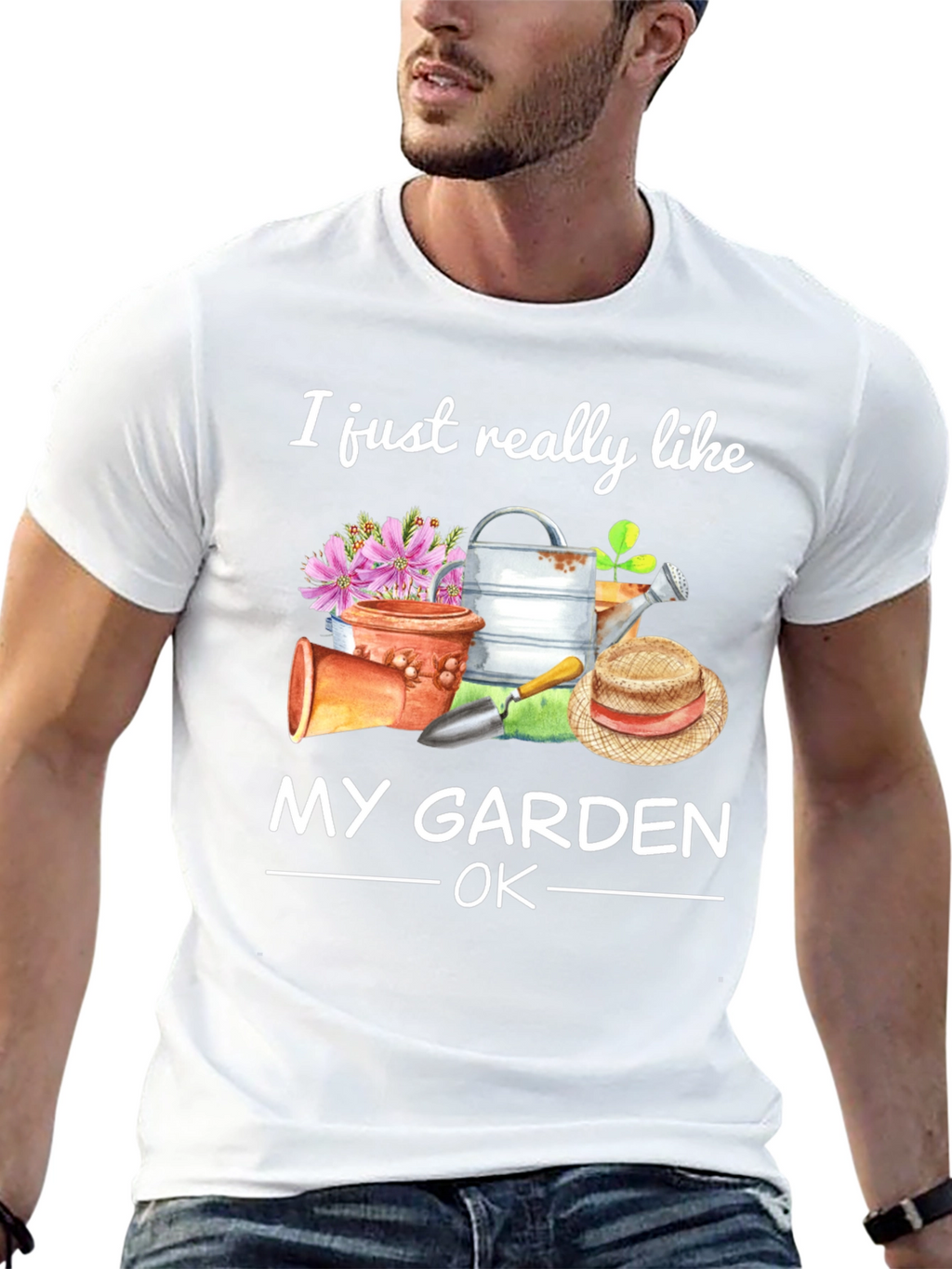 I Like My Garden OK Black T-Shirt