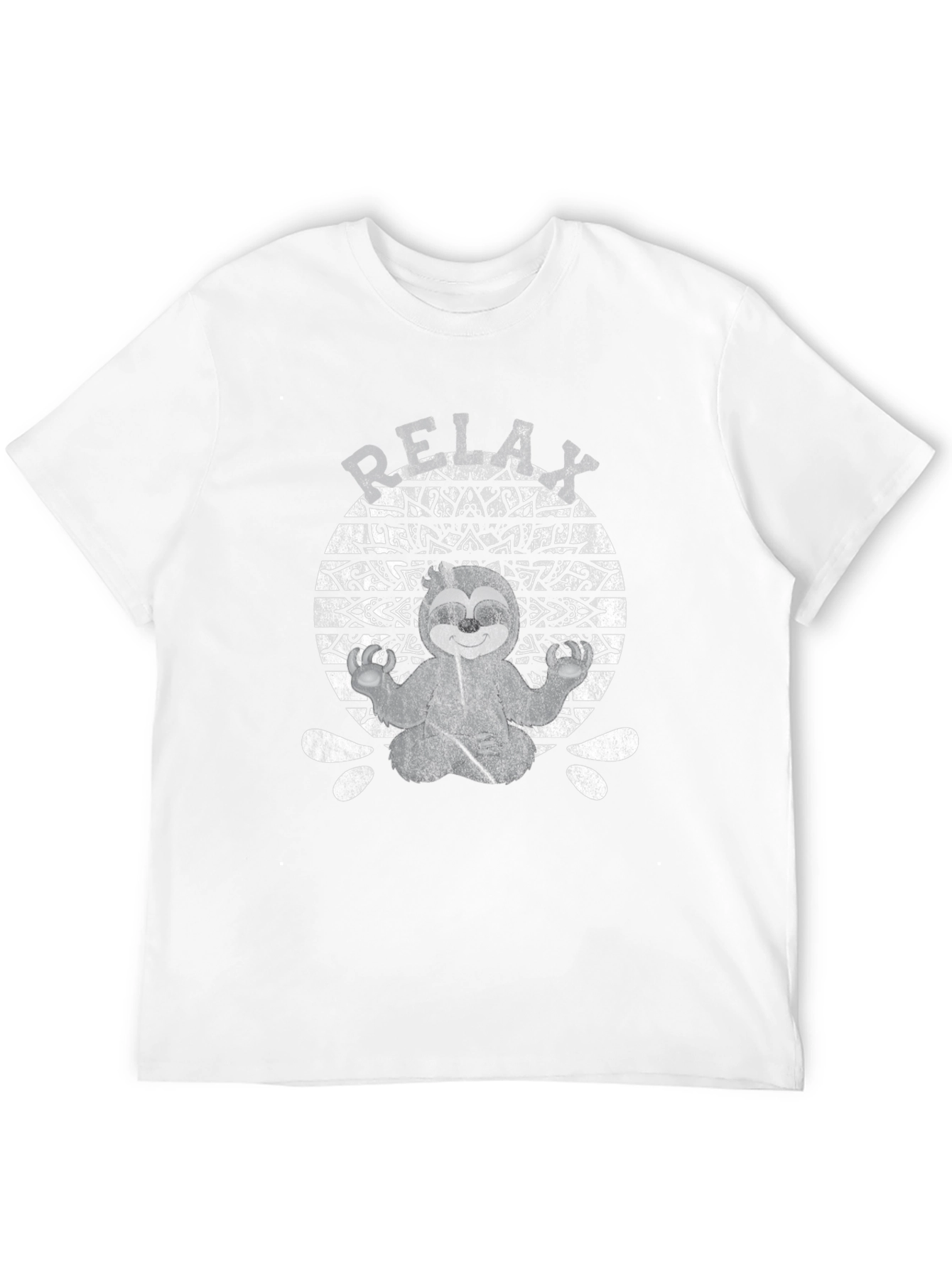 Relax Sloth Mandala Black T-Shirt